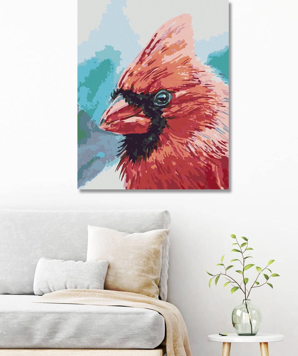 zuty Malování podle čísel - PTÁK KARDINÁL - Rozměr: 40x50 cm, Rámování: Varianta: vypnuté plátno na rám - obrázek 6