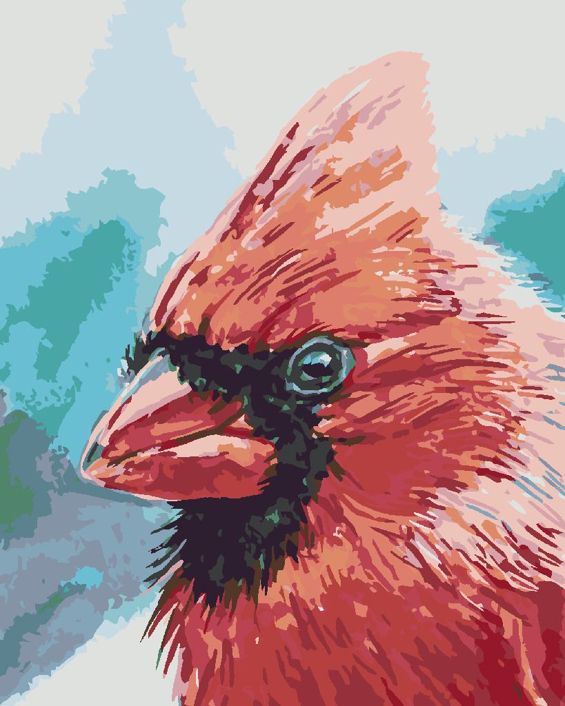 zuty Malování podle čísel - PTÁK KARDINÁL - Rozměr: 40x50 cm, Rámování: Varianta: vypnuté plátno na rám - obrázek 9
