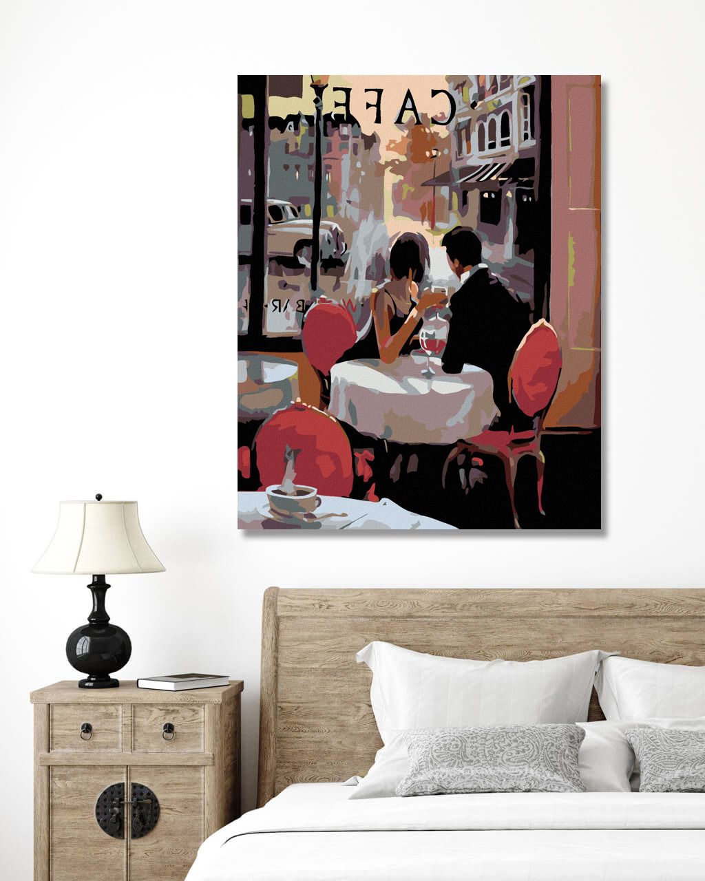 zuty Malování podle čísel - MILENCI V KAVÁRNĚ - Rozměr: 40x50 cm, Rámování: Varianta: vypnuté plátno na rám - obrázek 3