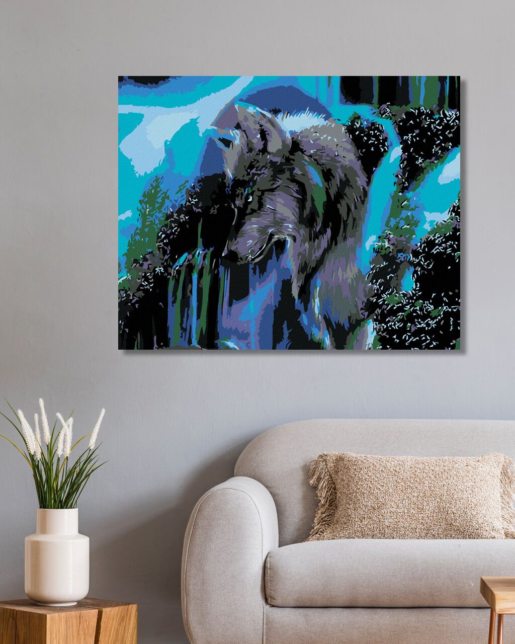 zuty Malování podle čísel - PROFIL VLKA - Rozměr: 40x50 cm, Rámování: Varianta: bez rámu a bez vypnutí plátna - obrázek 6