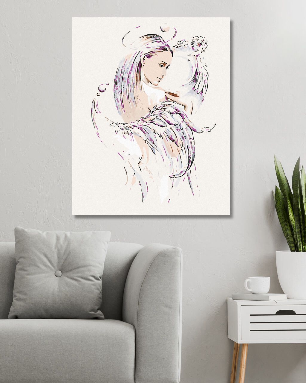 zuty Malování podle čísel - KŘÍDLA PANNY - Rozměr: 40x50 cm, Rámování: Varianta: vypnuté plátno na rám - obrázek 5