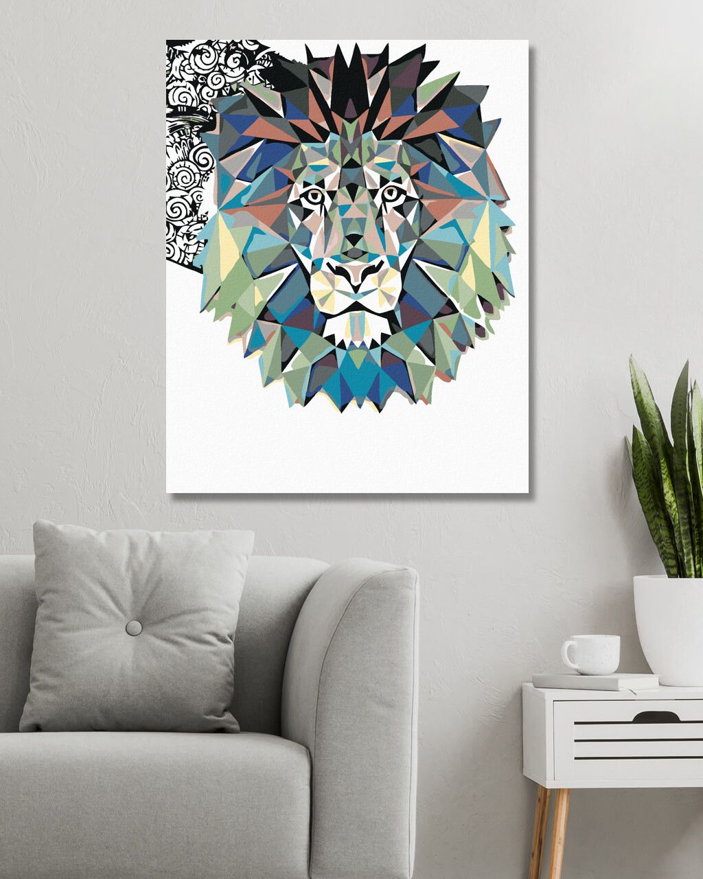 zuty Malování podle čísel - MOZAIKOVÝ LEV - Rozměr: 40x50 cm, Rámování: Varianta: vypnuté plátno na rám - obrázek 4