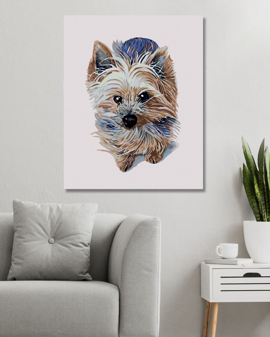 zuty Malování podle čísel - MALÝ JORKŠÍR - Rozměr: 40x50 cm, Rámování: Varianta: bez rámu a bez vypnutí plátna - obrázek 4