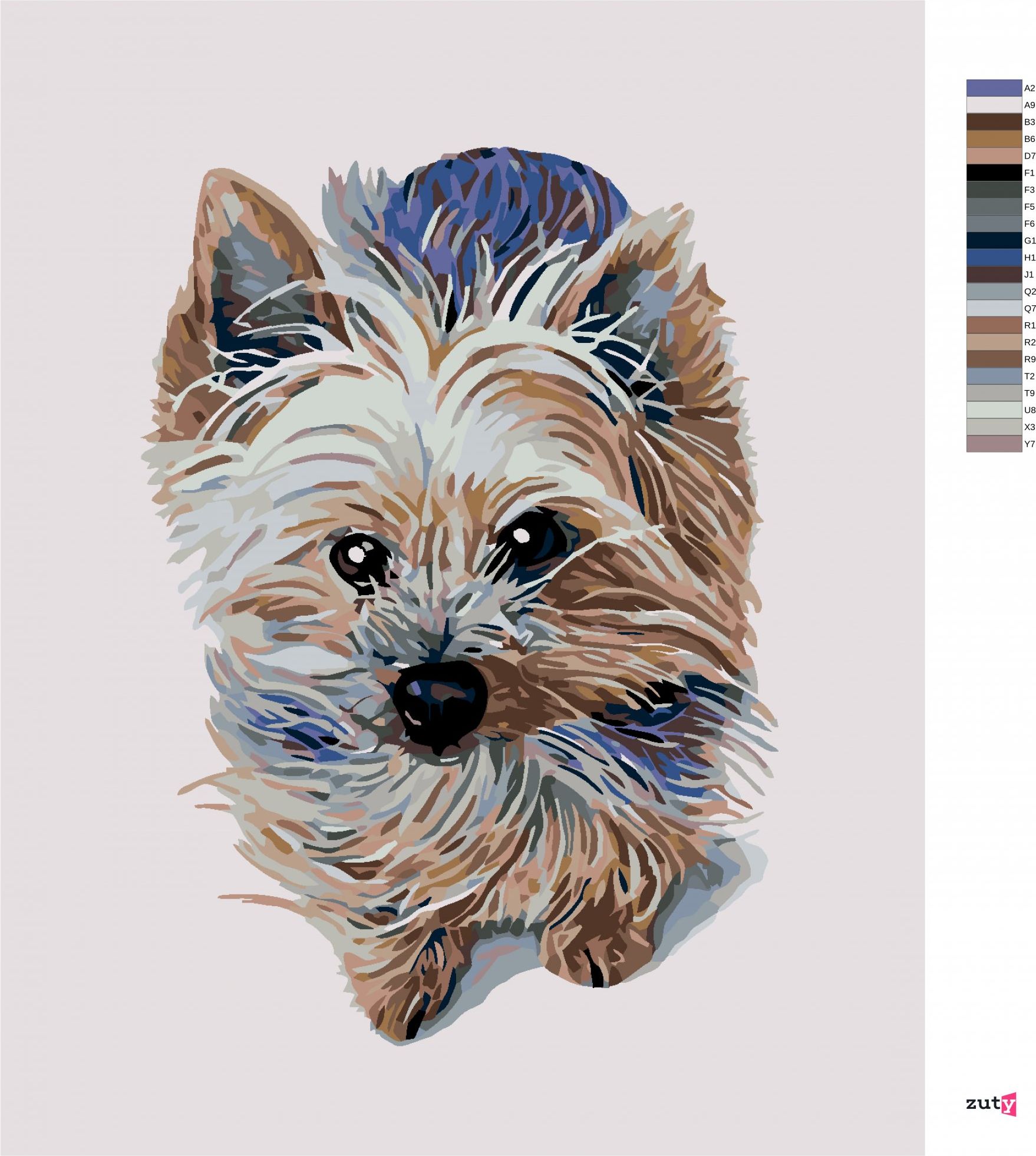 zuty Malování podle čísel - MALÝ JORKŠÍR - Rozměr: 40x50 cm, Rámování: Varianta: bez rámu a bez vypnutí plátna - obrázek 7
