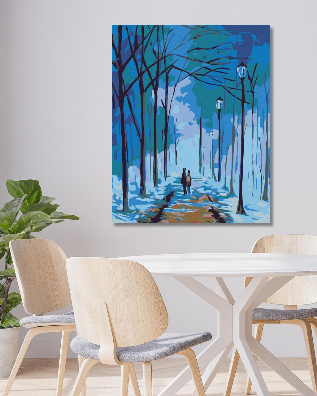 zuty Malování podle čísel - ZIMNÍ PROCHÁZKA POD LAMPAMI - Rozměr: 40x50 cm, Rámování: Varianta: vypnuté plátno na rám - obrázek 8