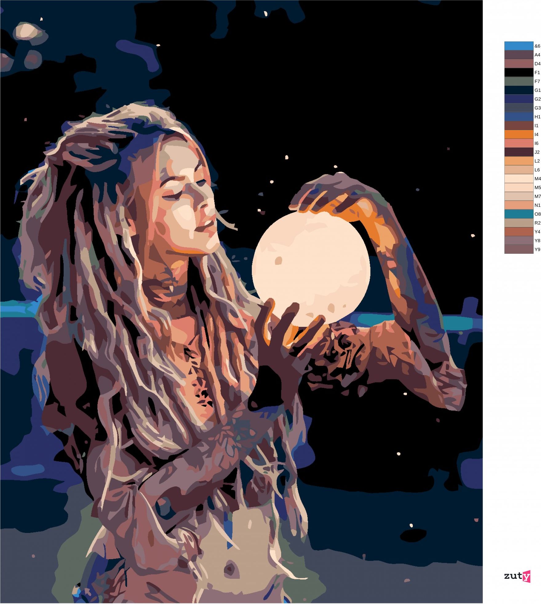 zuty Malování podle čísel - LUNA - Rozměr: 40x50 cm, Rámování: Varianta: bez rámu a bez vypnutí plátna - obrázek 9