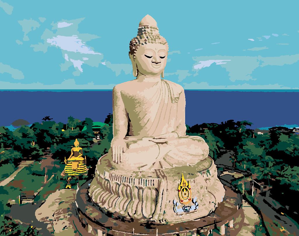 zuty Malování podle čísel - BUDDHA A OCEÁN - Rozměr: 40x50 cm, Rámování: Varianta: bez rámu a bez vypnutí plátna - obrázek 9