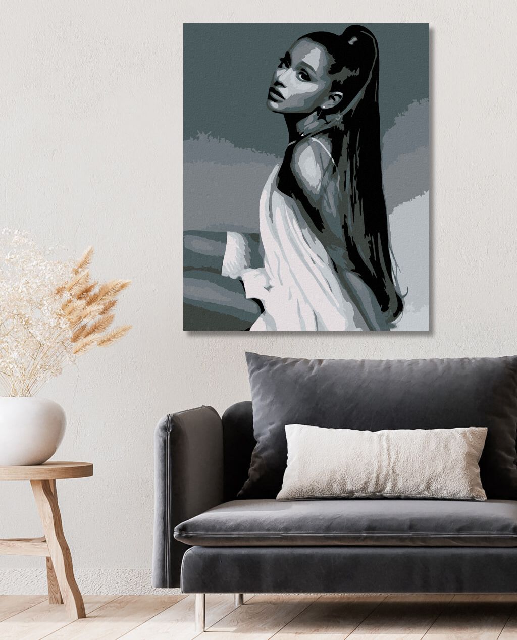 zuty Malování podle čísel - KRÁSKA V ODSTÍNECH ŠEDI - Rozměr: 40x50 cm, Rámování: Varianta: bez rámu a bez vypnutí plátna - obrázek 2
