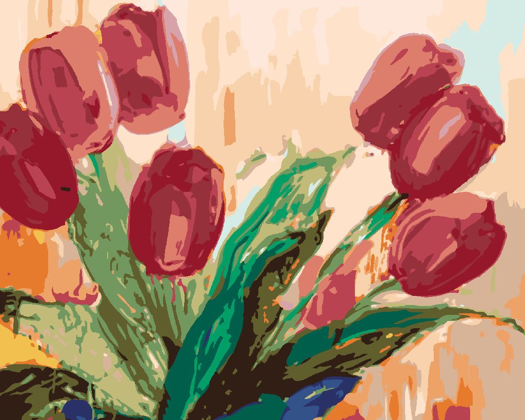 zuty Malování podle čísel - ČERVENÉ TULIPÁNY - Rozměr: 40x50 cm, Rámování: Varianta: vypnuté plátno na rám - obrázek 14