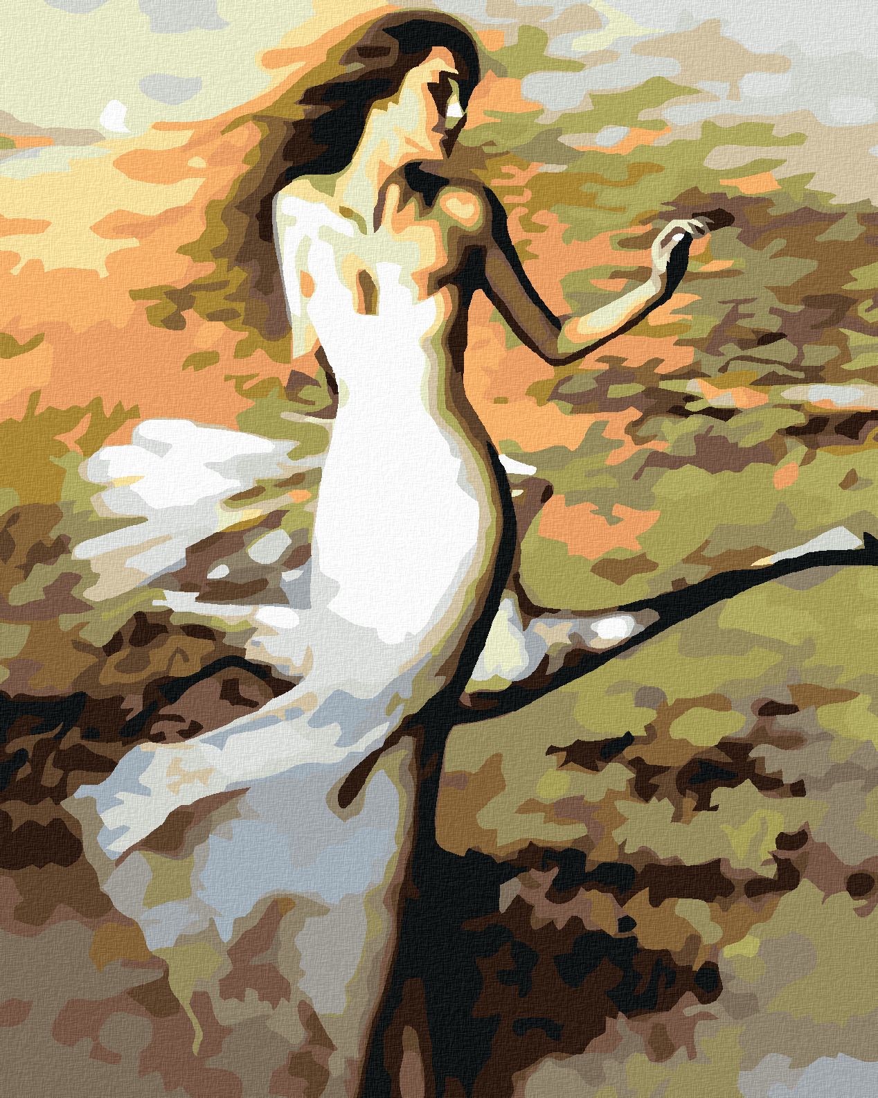 zuty Malování podle čísel - TANČÍCÍ ŽENA V BÍLÉM - Rozměr: 40x50 cm, Rámování: Varianta: bez rámu a bez vypnutí plátna - obrázek 1