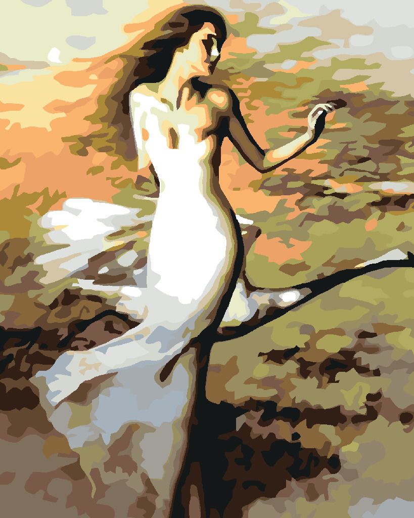 zuty Malování podle čísel - TANČÍCÍ ŽENA V BÍLÉM - Rozměr: 40x50 cm, Rámování: Varianta: vypnuté plátno na rám - obrázek 9