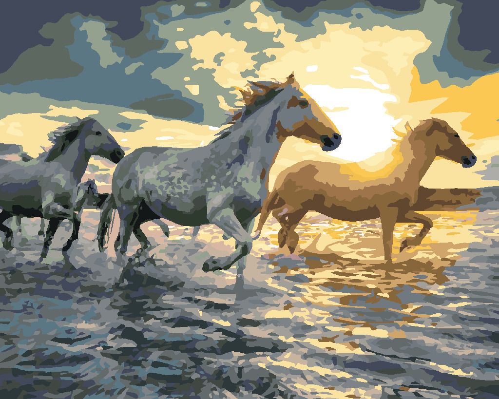 zuty Malování podle čísel - KONĚ VE VODĚ - Rozměr: 40x50 cm, Rámování: Varianta: vypnuté plátno na rám - obrázek 10