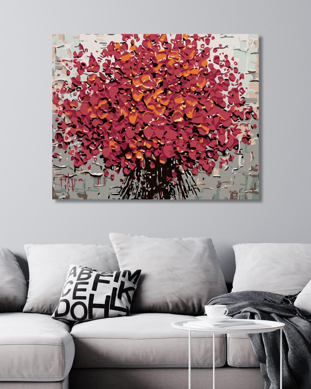 zuty Malování podle čísel - RUDÉ KVĚTY - Rozměr: 40x50 cm, Rámování: Varianta: vypnuté plátno na rám - obrázek 3