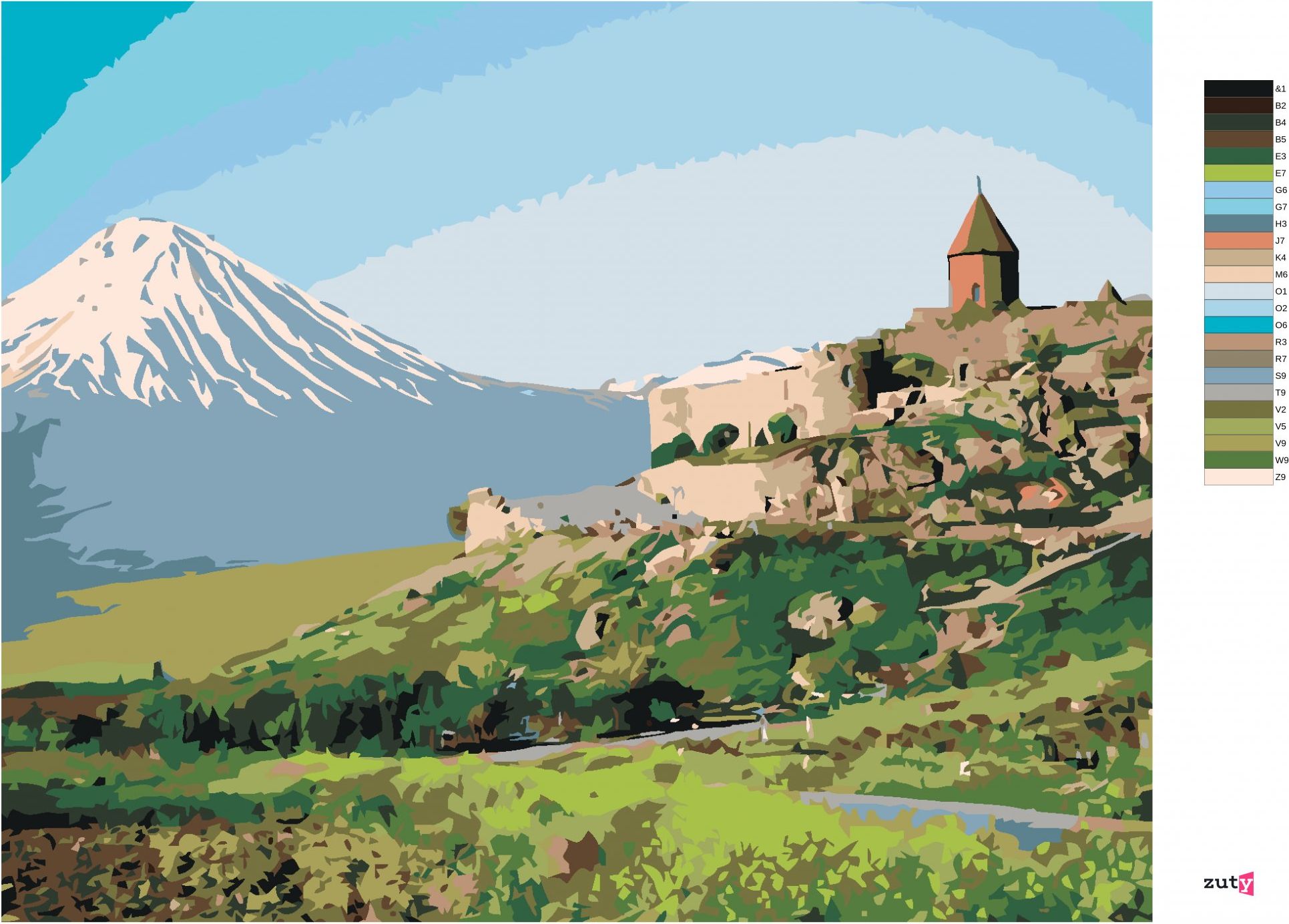 zuty Malování podle čísel - STARÝ HRAD - Rozměr: 40x50 cm, Rámování: Varianta: vypnuté plátno na rám - obrázek 4