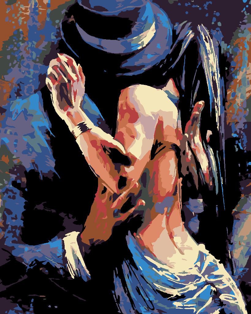 zuty Malování podle čísel - VÁŠNIVÝ PÁR - Rozměr: 40x50 cm, Rámování: Varianta: vypnuté plátno na rám - obrázek 7