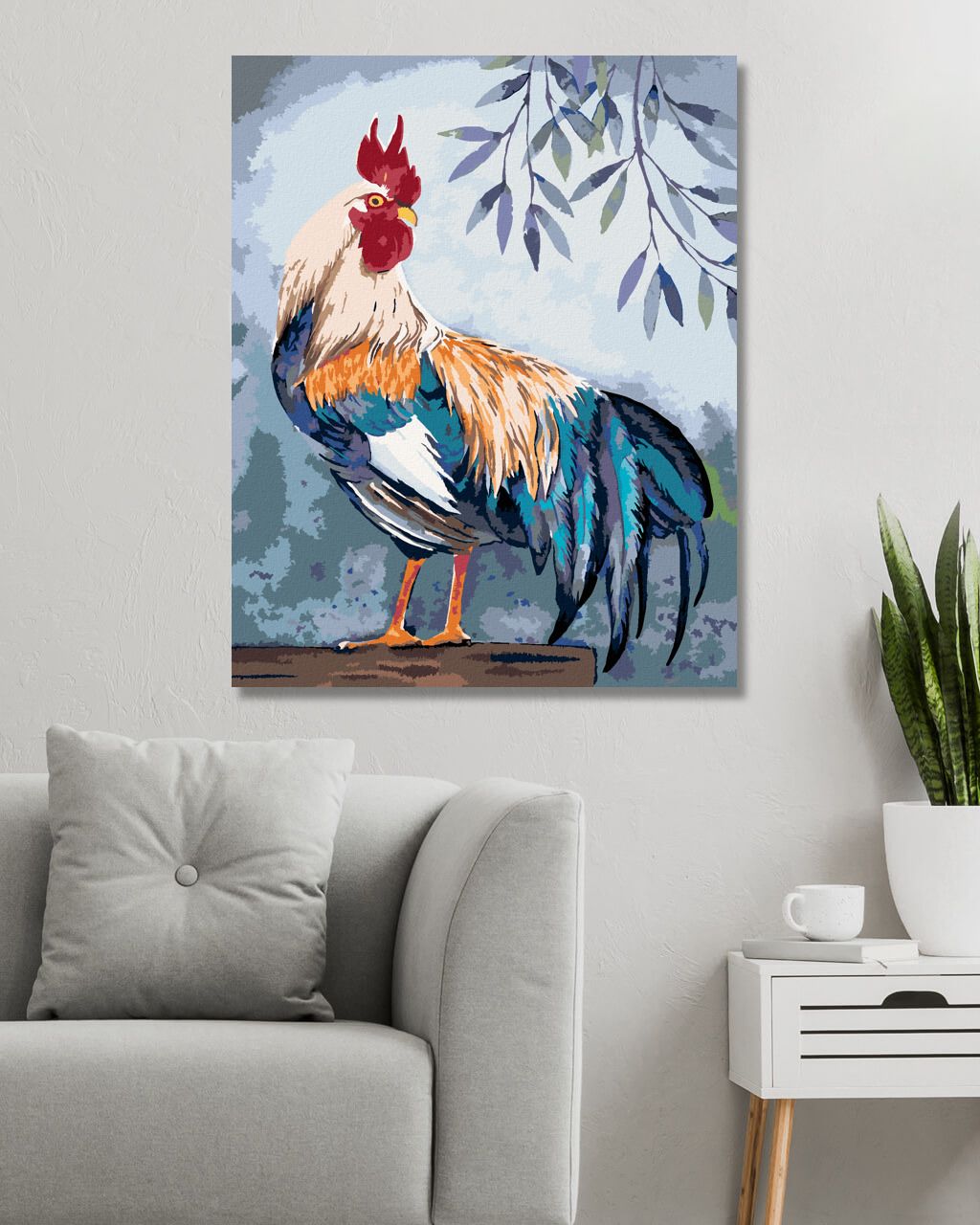zuty Malování podle čísel - PESTRÝ KOHOUT - Rozměr: 40x50 cm, Rámování: Varianta: bez rámu a bez vypnutí plátna - obrázek 5