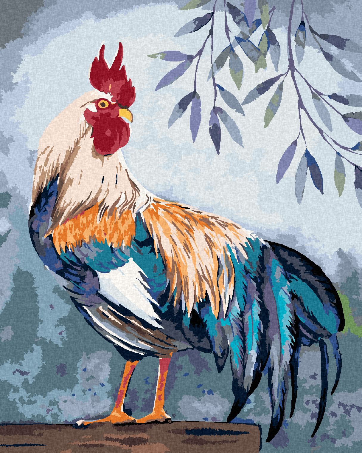 zuty Malování podle čísel - PESTRÝ KOHOUT - Rozměr: 40x50 cm, Rámování: Varianta: vypnuté plátno na rám - obrázek 1