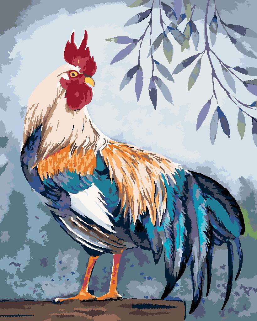 zuty Malování podle čísel - PESTRÝ KOHOUT - Rozměr: 40x50 cm, Rámování: Varianta: vypnuté plátno na rám - obrázek 6