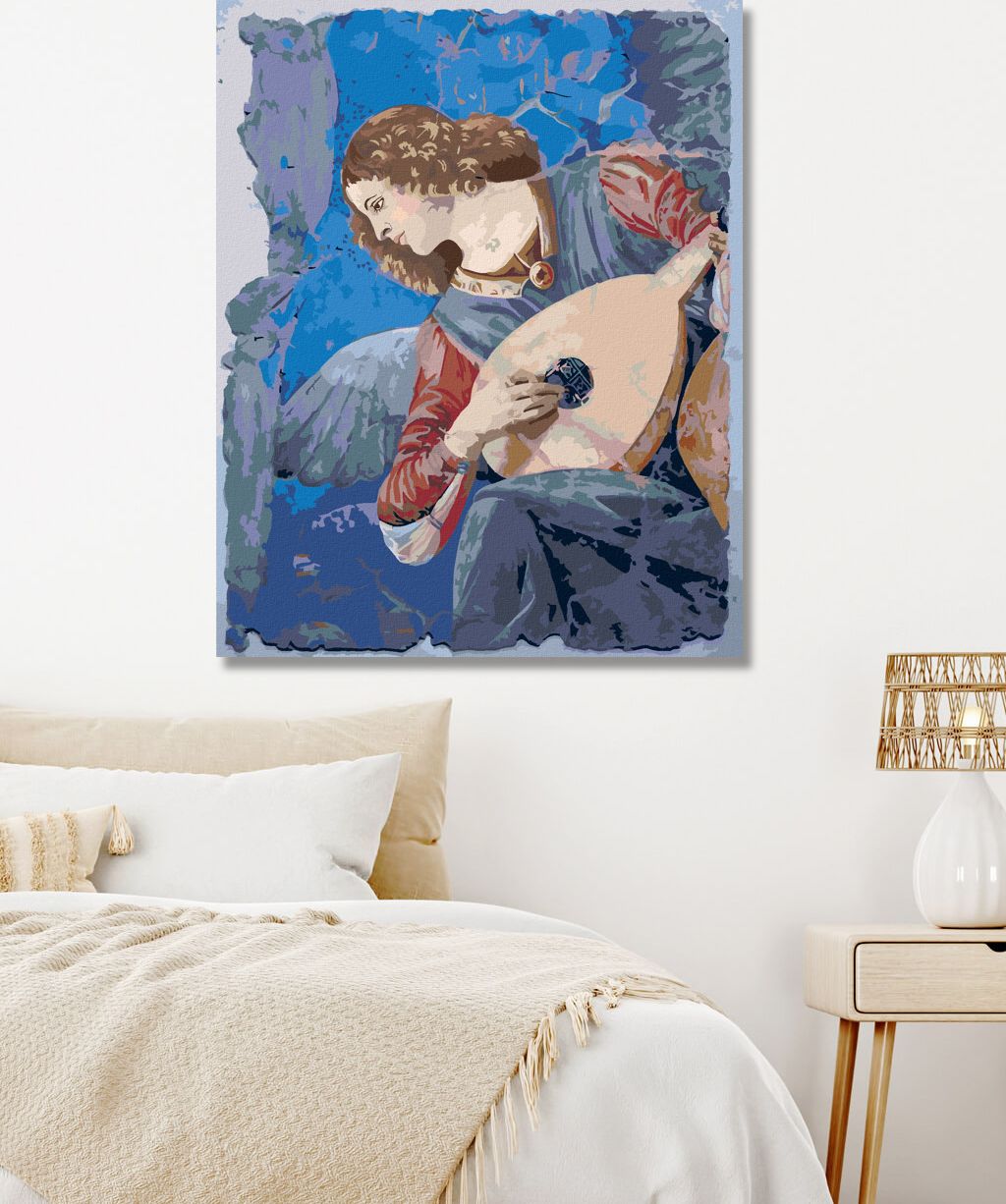 zuty Malování podle čísel - ANDĚL HRAJÍCÍ NA LOUTNU (MELOZZO DA FORLI) - Rozměr: 40x50 cm, Rámování: Varianta: bez rámu a bez vypnutí plátna - obrázek 7