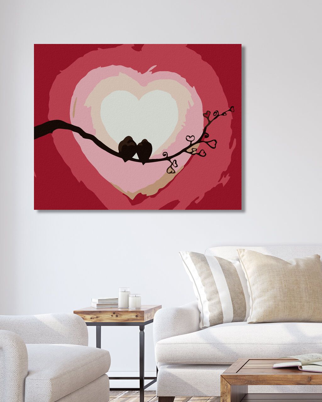 zuty Malování podle čísel - SRDCE A HRDLIČKY - Rozměr: 40x50 cm, Rámování: Varianta: bez rámu a bez vypnutí plátna - obrázek 10
