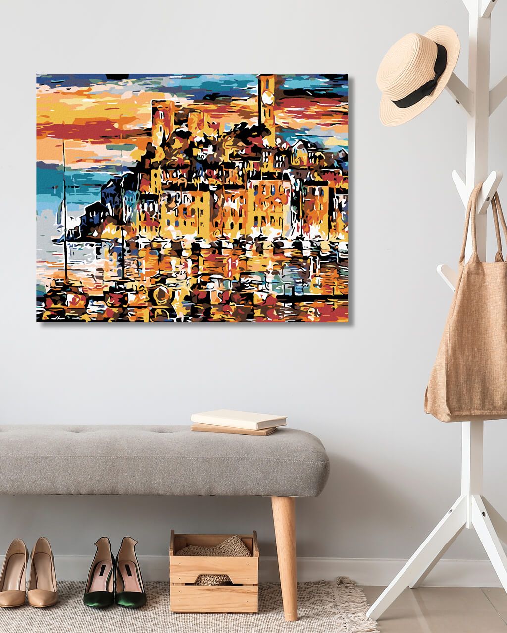 zuty Malování podle čísel - MĚSTEČKO NAD MOŘEM - Rozměr: 40x50 cm, Rámování: Varianta: vypnuté plátno na rám - obrázek 10