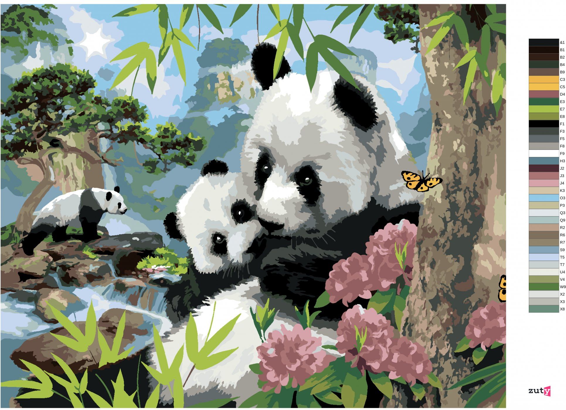 zuty Malování podle čísel - PANDY A DIVOKÁ PŘÍRODA (HOWARD ROBINSON) - Rozměr: 40x50 cm, Rámování: Varianta: vypnuté plátno na rám - obrázek 5