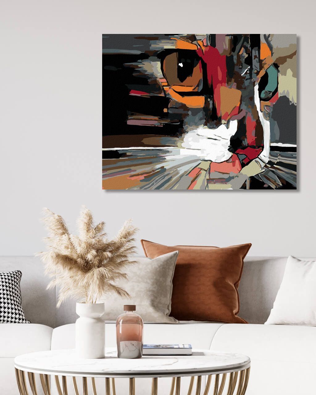 zuty Malování podle čísel - ABSTRAKTNÍ KOČKA - Rozměr: 40x50 cm, Rámování: Varianta: vypnuté plátno na rám - obrázek 9