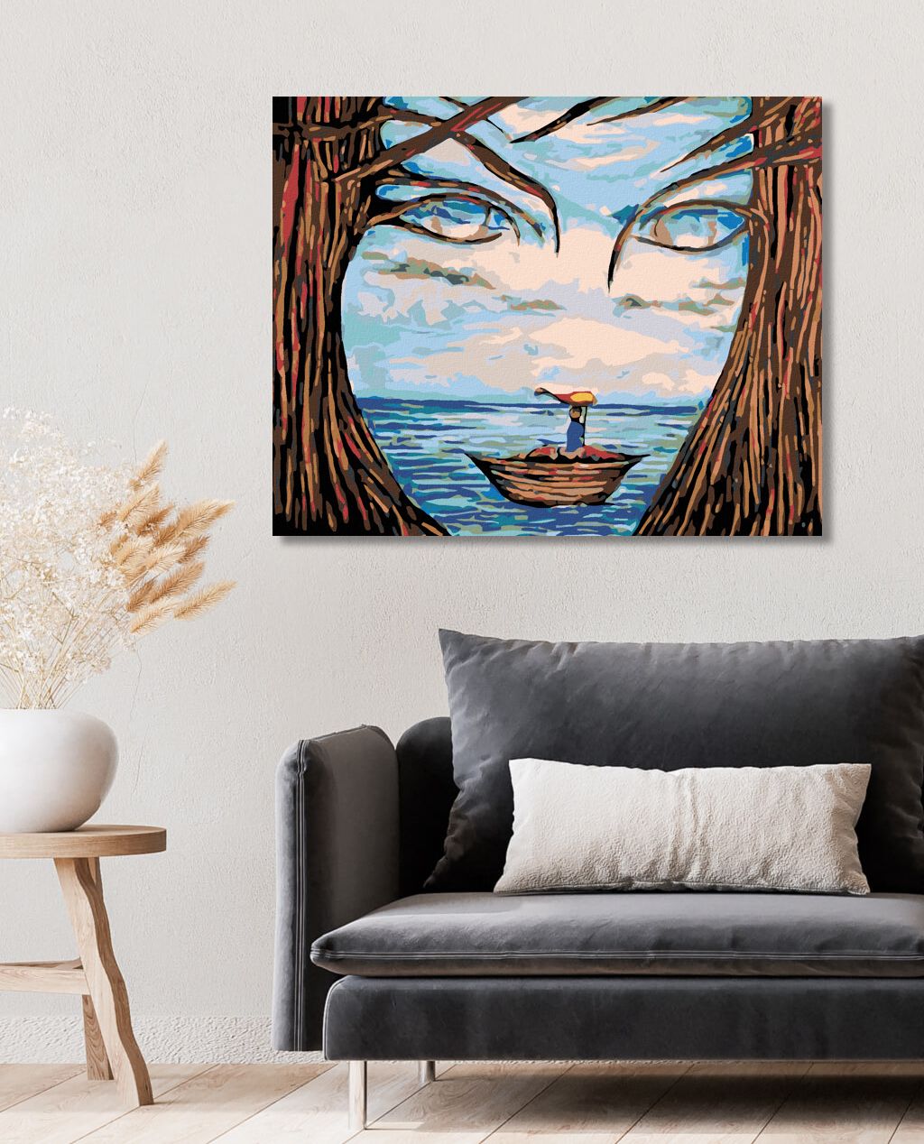 zuty Malování podle čísel - OBLIČEJ MEZI STROMY - Rozměr: 40x50 cm, Rámování: Varianta: bez rámu a bez vypnutí plátna - obrázek 5