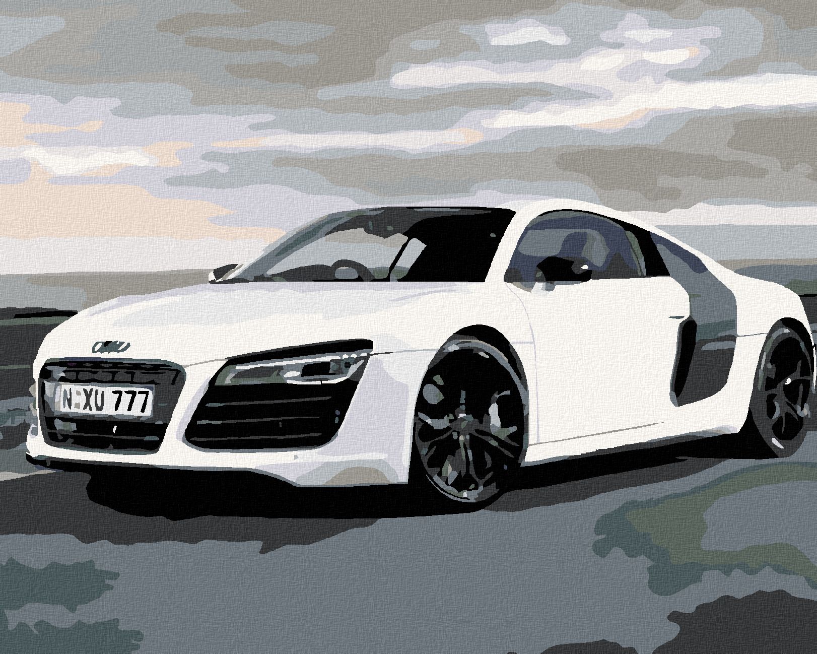 zuty Malování podle čísel - AUDI - Rozměr: 40x50 cm, Rámování: Varianta: vypnuté plátno na rám - obrázek 1