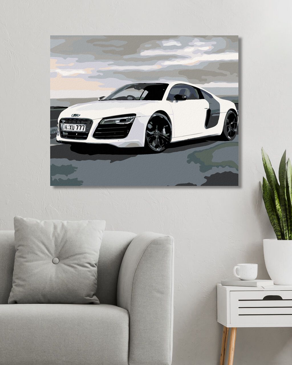 zuty Malování podle čísel - AUDI - Rozměr: 40x50 cm, Rámování: Varianta: vypnuté plátno na rám - obrázek 8
