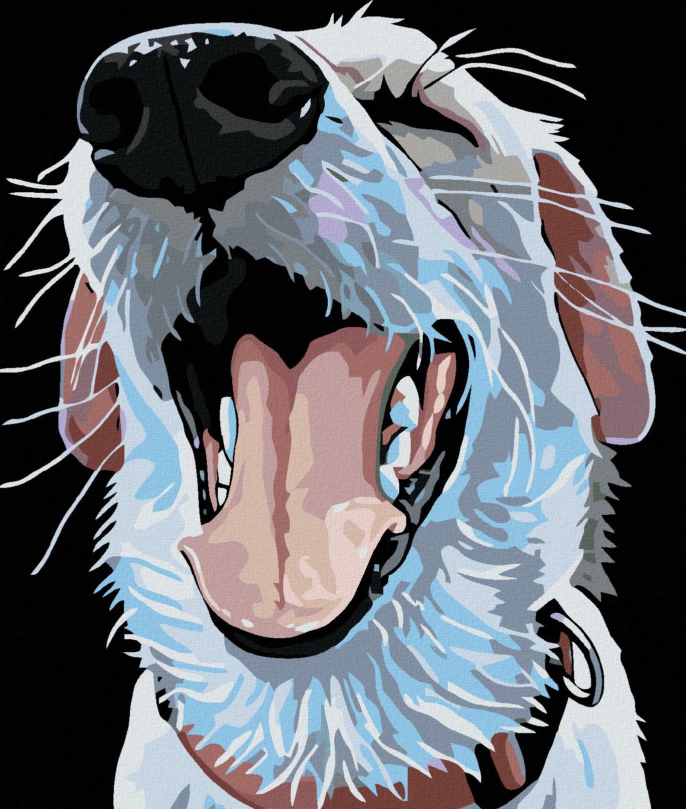 zuty Malování podle čísel - PES S ČERVENÝM OBOJKEM - Rozměr: 40x50 cm, Rámování: Varianta: vypnuté plátno na rám - obrázek 1