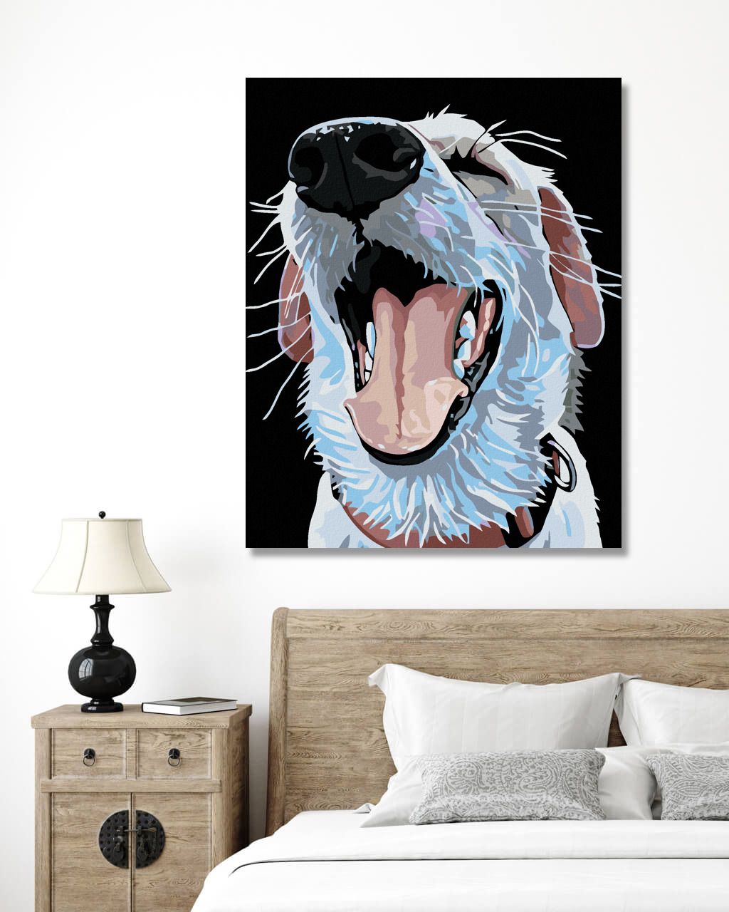 zuty Malování podle čísel - PES S ČERVENÝM OBOJKEM - Rozměr: 40x50 cm, Rámování: Varianta: vypnuté plátno na rám - obrázek 9