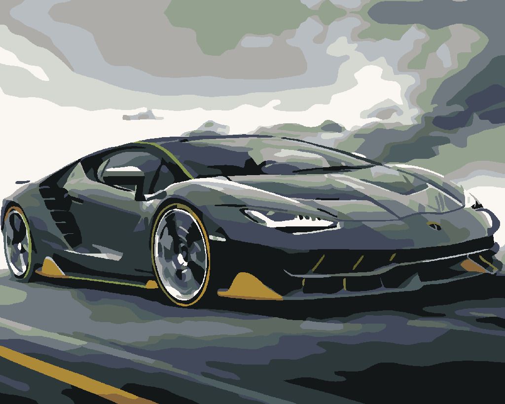 zuty Malování podle čísel - LAMBORGHINI - Rozměr: 40x50 cm, Rámování: Varianta: bez rámu a bez vypnutí plátna - obrázek 8