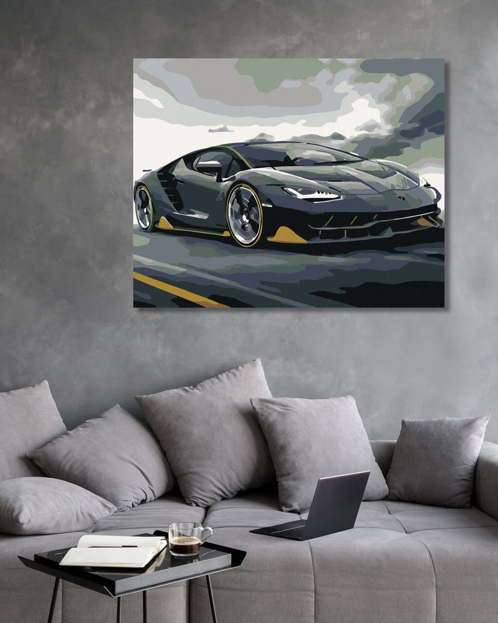 zuty Malování podle čísel - LAMBORGHINI - Rozměr: 40x50 cm, Rámování: Varianta: vypnuté plátno na rám - obrázek 2