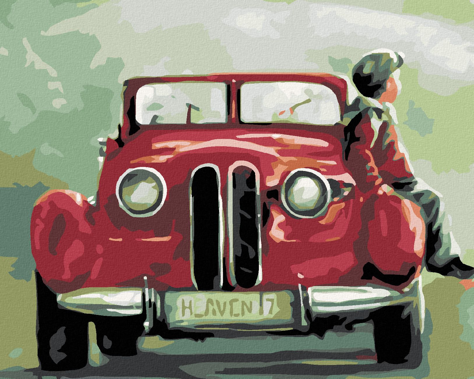 zuty Malování podle čísel - CHLAPEC SEDÍ NA BLATNÍKU - Rozměr: 40x50 cm, Rámování: Varianta: bez rámu a bez vypnutí plátna - obrázek 1