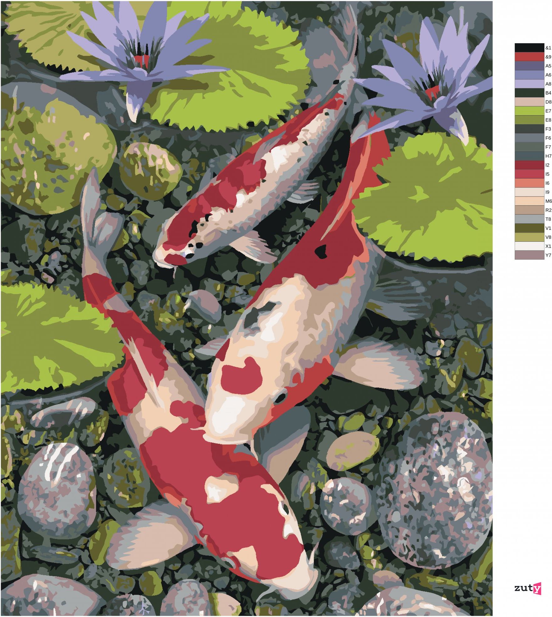 zuty Malování podle čísel - KOI KAPŘI A LEKNÍNY (HOWARD ROBINSON) - Rozměr: 40x50 cm, Rámování: Varianta: vypnuté plátno na rám - obrázek 6