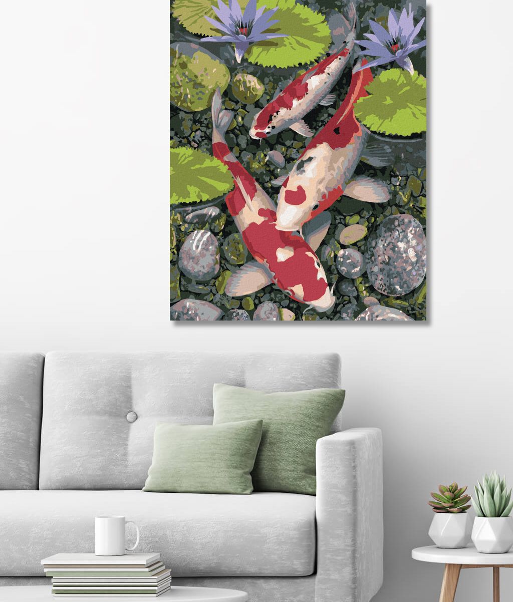 zuty Malování podle čísel - KOI KAPŘI A LEKNÍNY (HOWARD ROBINSON) - Rozměr: 40x50 cm, Rámování: Varianta: vypnuté plátno na rám - obrázek 9