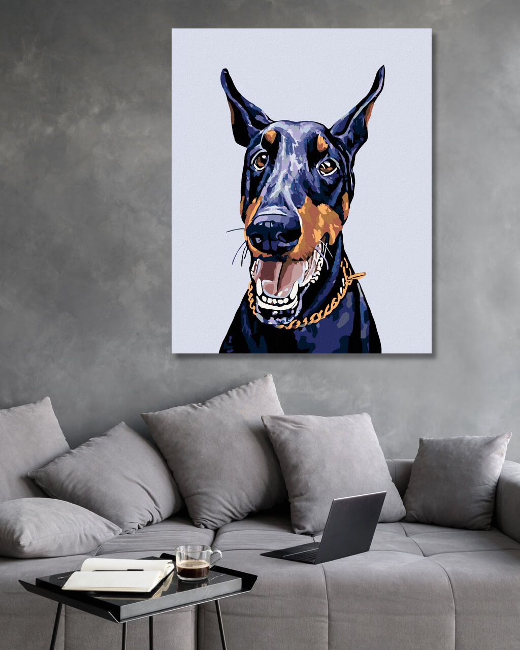 zuty Malování podle čísel - DOBRMAN - Rozměr: 40x50 cm, Rámování: Varianta: bez rámu a bez vypnutí plátna - obrázek 9