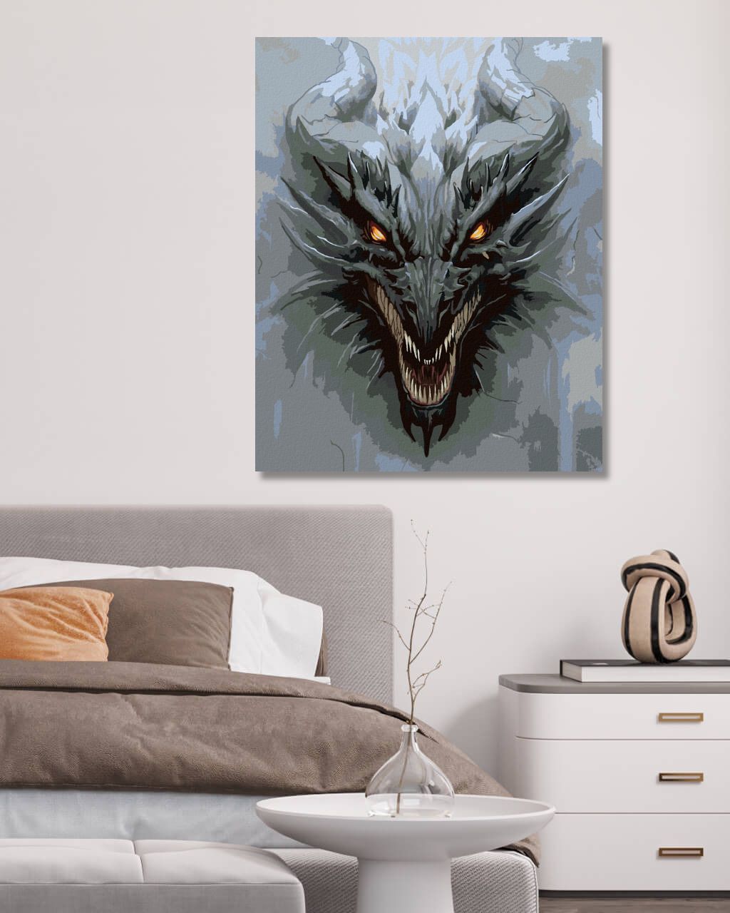 zuty Malování podle čísel - HLAVA DRAKA - Rozměr: 40x50 cm, Rámování: Varianta: vypnuté plátno na rám - obrázek 9