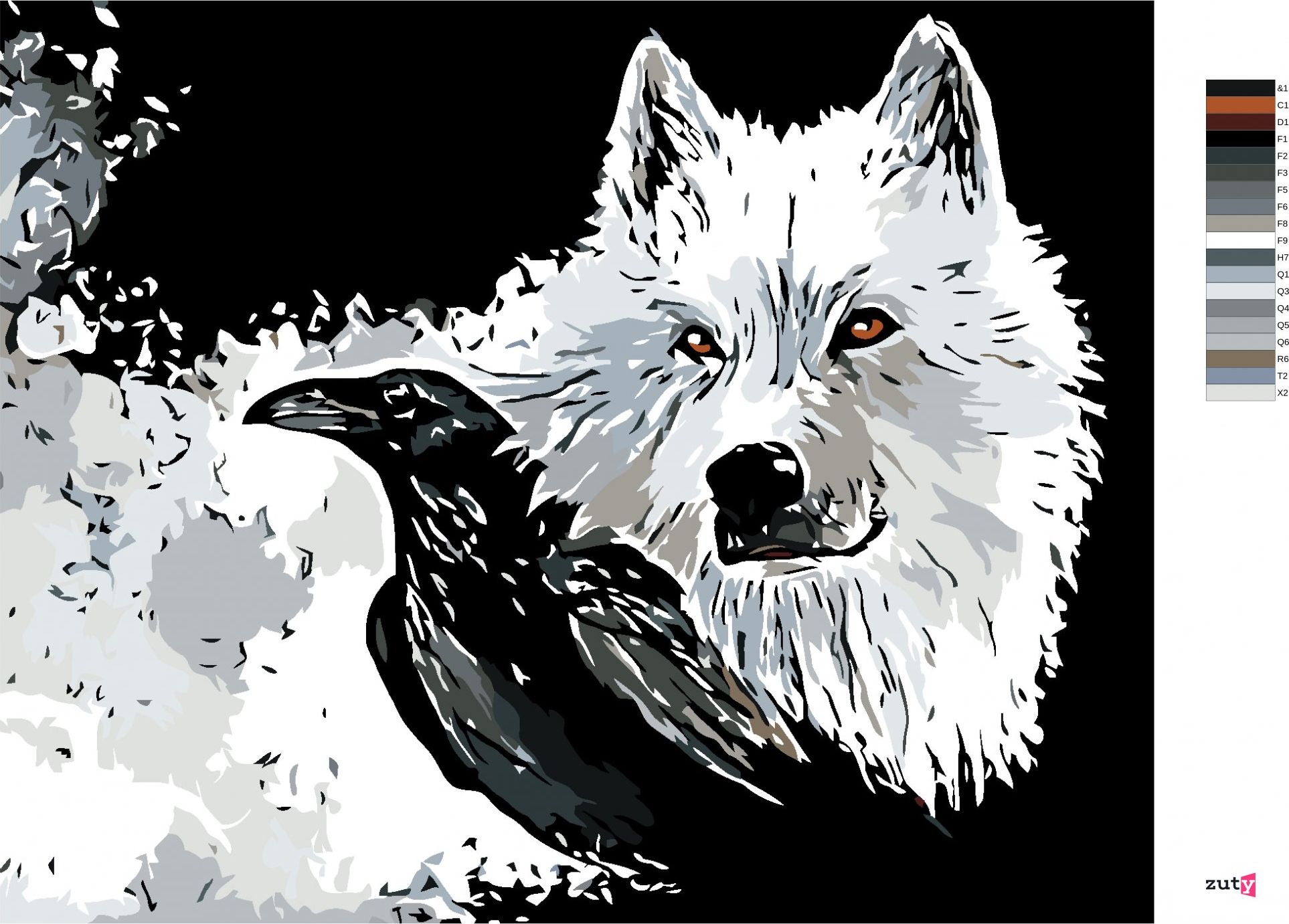 zuty Malování podle čísel - PES A HAVRAN - Rozměr: 40x50 cm, Rámování: Varianta: vypnuté plátno na rám - obrázek 2