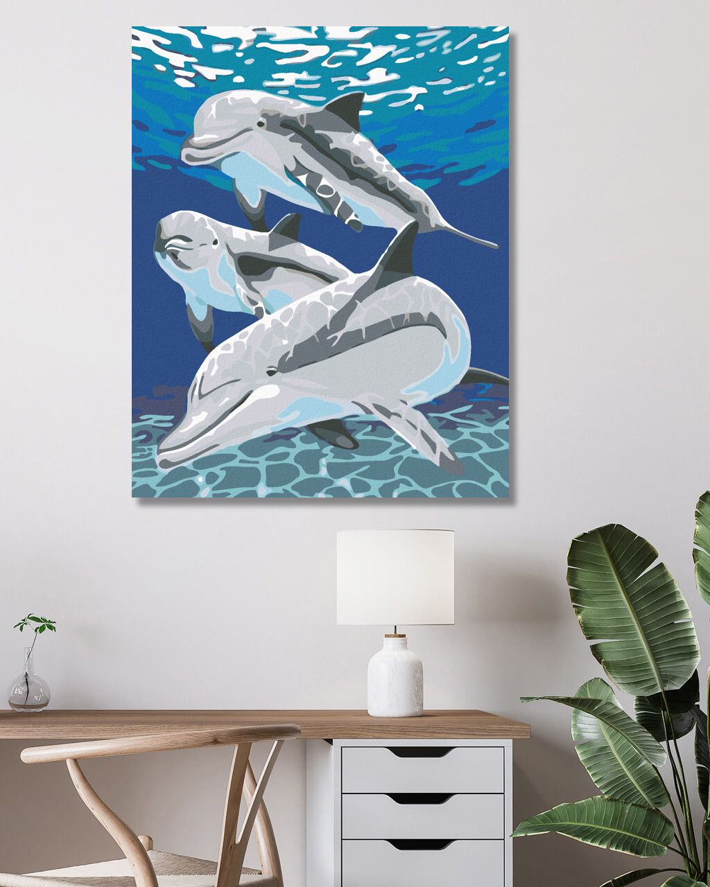 zuty Malování podle čísel - DELFÍN S RODINKOU - Rozměr: 40x50 cm, Rámování: Varianta: vypnuté plátno na rám - obrázek 10