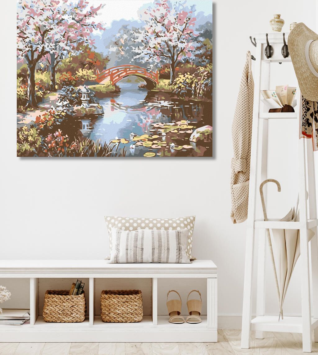 zuty Malování podle čísel - JAPONSKÁ ZAHRADA - Rozměr: 40x50 cm, Rámování: Varianta: vypnuté plátno na rám - obrázek 3