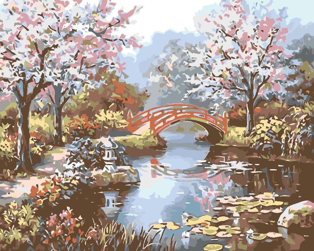 zuty Malování podle čísel - JAPONSKÁ ZAHRADA - Rozměr: 40x50 cm, Rámování: Varianta: vypnuté plátno na rám - obrázek 6