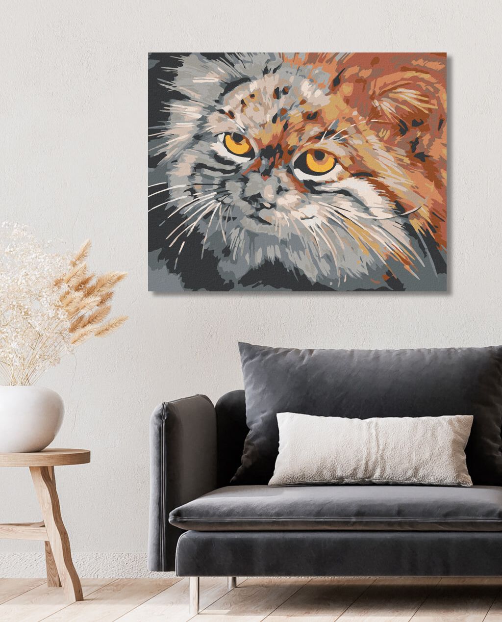 zuty Malování podle čísel - ŠEDOHNĚDÁ KOČKA - Rozměr: 40x50 cm, Rámování: Varianta: bez rámu a bez vypnutí plátna - obrázek 8