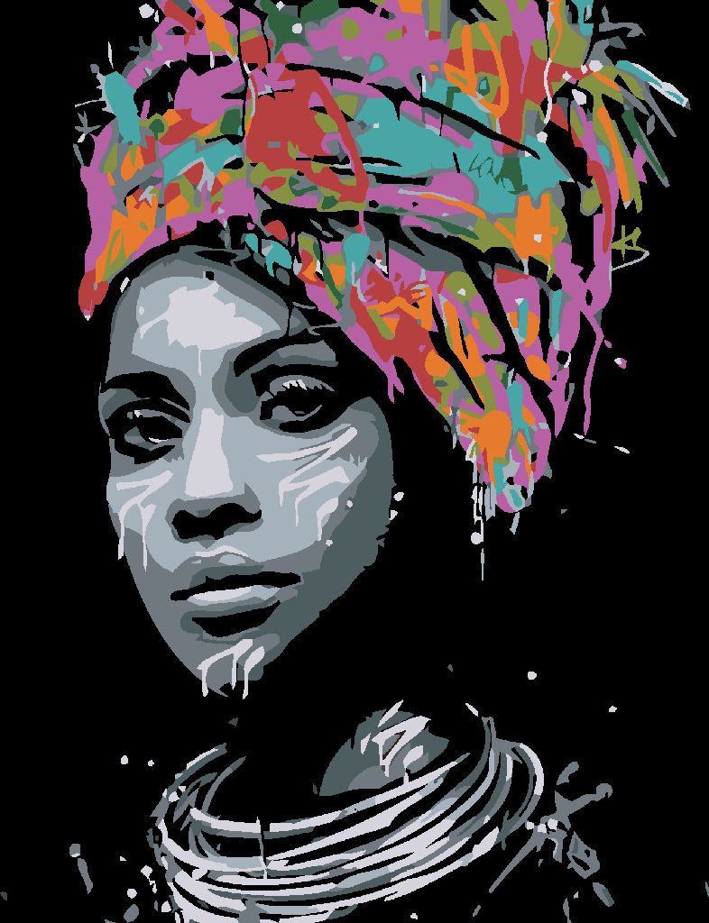 zuty Malování podle čísel - AFRICKÁ KRÁSKA - Rozměr: 40x50 cm, Rámování: Varianta: bez rámu a bez vypnutí plátna - obrázek 10