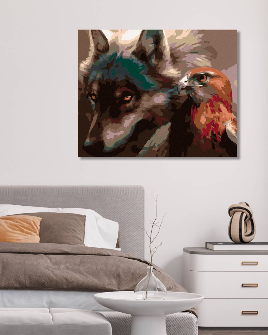 zuty Malování podle čísel - VLK S DRAVCEM - Rozměr: 40x50 cm, Rámování: Varianta: vypnuté plátno na rám - obrázek 10