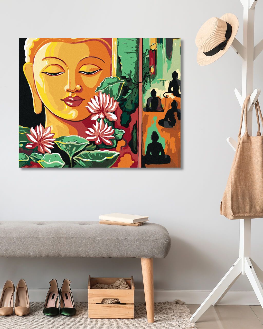 zuty Malování podle čísel - ASIJSKÝ BUDDHA - Rozměr: 40x50 cm, Rámování: Varianta: vypnuté plátno na rám - obrázek 4