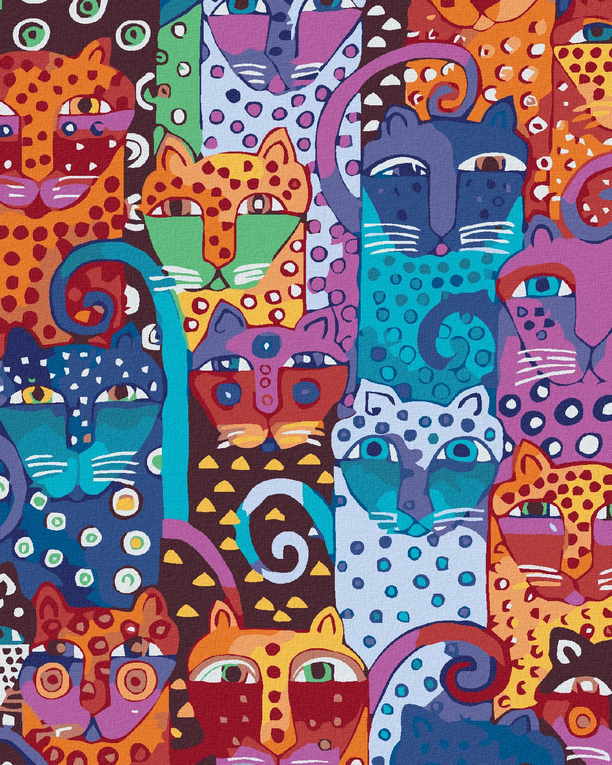 zuty Malování podle čísel - DIVOKÉ KOČKY - Rozměr: 40x50 cm, Rámování: Varianta: vypnuté plátno na rám - obrázek 1