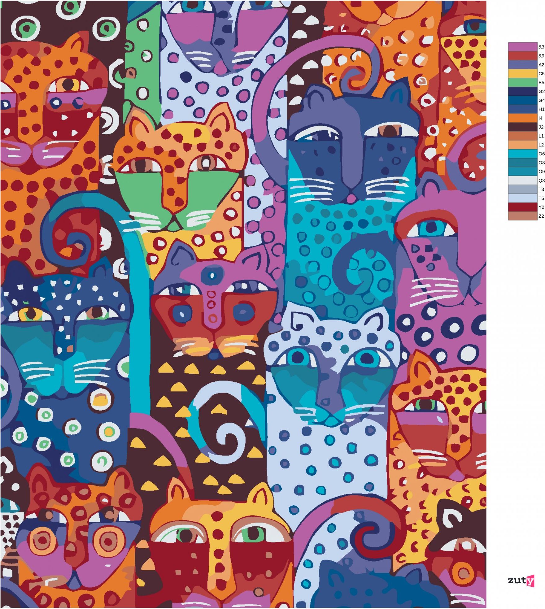 zuty Malování podle čísel - DIVOKÉ KOČKY - Rozměr: 40x50 cm, Rámování: Varianta: vypnuté plátno na rám - obrázek 7