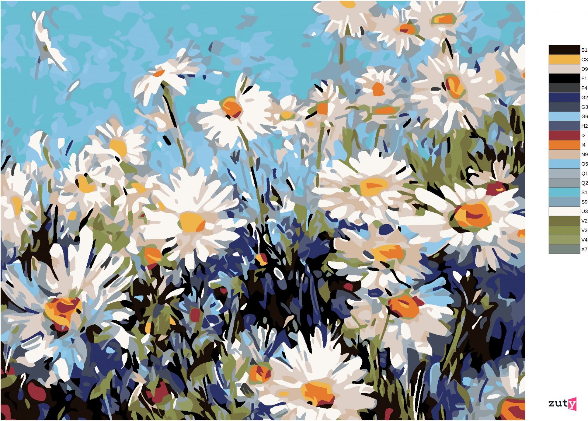 zuty Malování podle čísel - KOPRETINY - Rozměr: 40x50 cm, Rámování: Varianta: vypnuté plátno na rám - obrázek 13